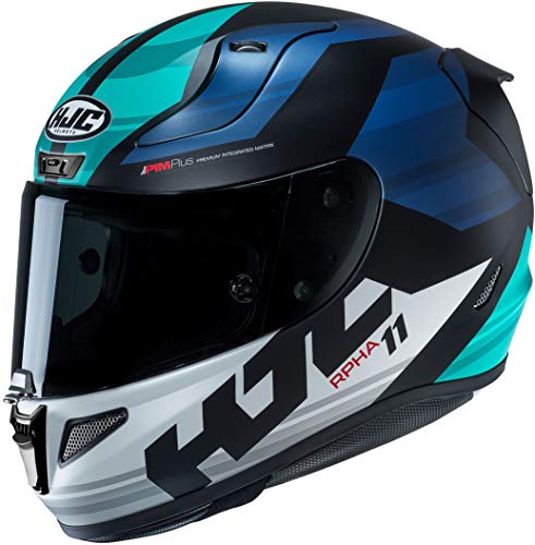 HJC NC Casco per Moto, Hombre, Negro/Azul/Verde, XS