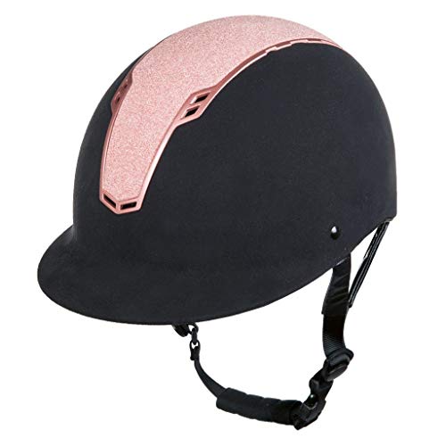 HKM Graz Casco de equitación, Unisex Adulto, Negro y Oro Rosa, L-XL (59-61cm)