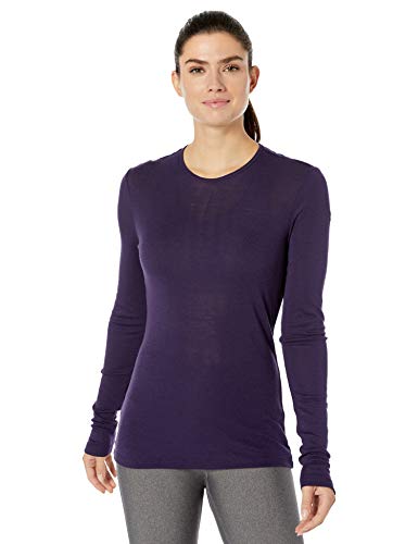 Icebreaker Camiseta de Manga Larga para Mujer 175 Everyday LS Crewe Merino, Mujer, Camisa de Manga Larga, 104471508, Loto, Extra-Small