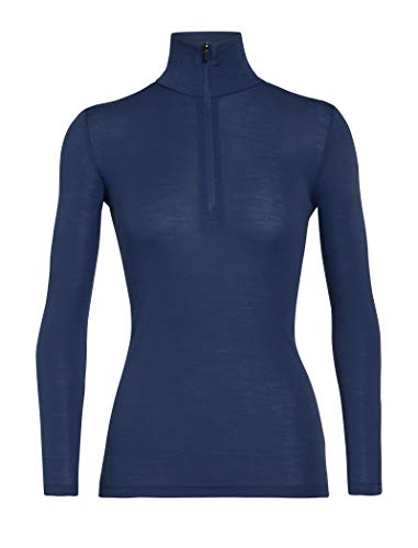 Icebreaker Camiseta Funcional para Mujer 175 Everyday LS con Media Cremallera Merino, Mujer, 104473, Estate Blue, Small