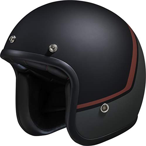 IXS Casco Jet 77 2.2 negro mate y rojo M