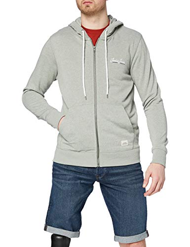 Jack & Jones JORTONS Sweat Zip Hood STS Sudadera con Capucha, Aerosol mar. Detalles: Melange, S para Hombre