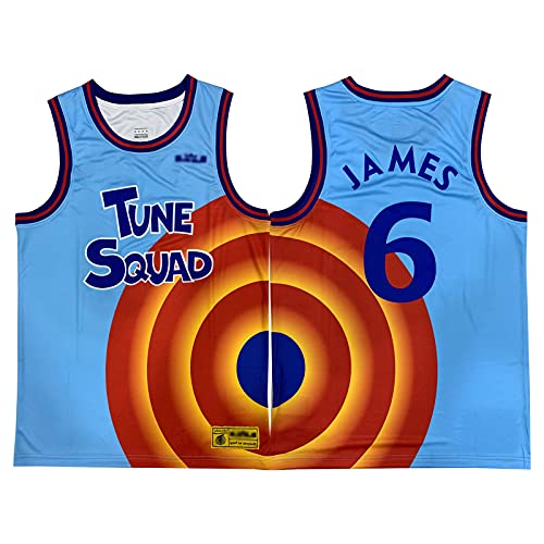 James Jersey para Hombres, Jamás del Espacio 6# Basketball Jersey 2021 Nueva edición Retro Adulto Juvenil Swing Swing Camiseta Camiseta sin Mangas (S-XXL) XL