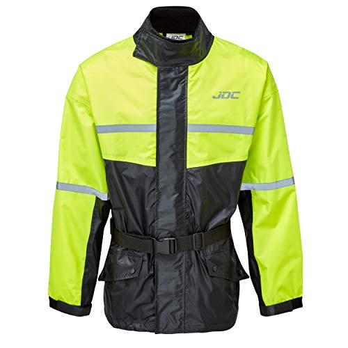 JDC Chaqueta De Lluvia Para Moto Impermeable De Alta Visibilidad - SHIELD - Amarillo/Negro - XL