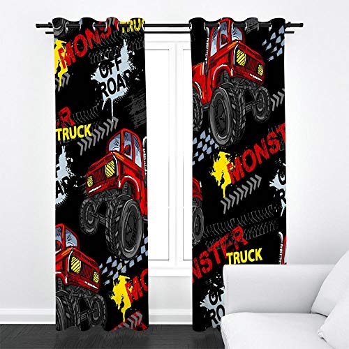 JKCloth 2 Piezas Cortinas Salón Modernas Opacas - Carro - Dormitorio Moderno Ventana Cortina Paneles con Ojales para Balcon Salón Habitación y Cámara, 110x215cm