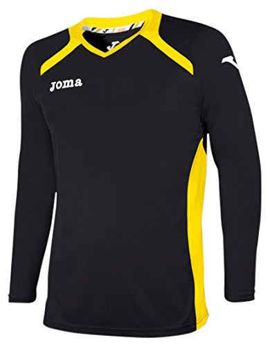 Joma Champion II Camiseta de equipación de manga larga, Hombre, Multicolor (Negro/Amarillo), XS-S