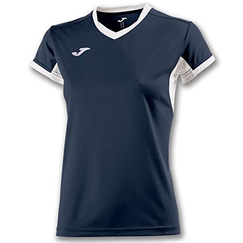 Joma Champion IV Camisetas Equip. M/C, Mujer, Marino-Blanco, S