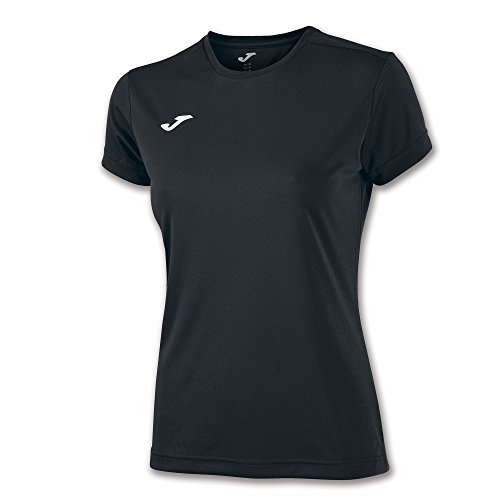 Joma Combi Camiseta Deportiva para Mujer de Manga Corta y Cuello Redondo, Negro (Black), S