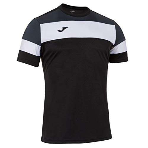 Joma Crew IV Camisetas Equip. M/C, Hombre, Negro-Antracita