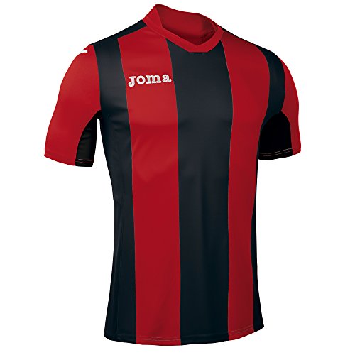 Joma Pisa Camiseta de Juego Manga Corta, Hombre, Rojo/Negro, 6XS-5XS