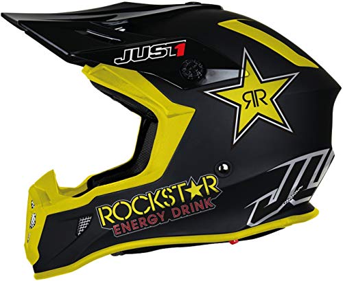 Just 1 Helmets Just1 J38 - Casco para moto (talla XL), color azul y blanco L Rockstar Energy Drink
