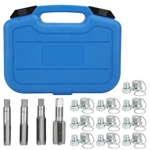 Kit de tapón de drenaje de caja de cambios de reparación de rosca de cárter de aceite de sumidero de aluminio, 64 unids/set herramientas de mantenimiento de coche