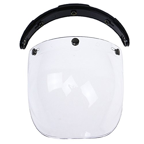 KKmoon Visera Burbuja Casco Lente 3 Botones Homologado para Biltwell Gringo&Bonanza Motocicleta Casco