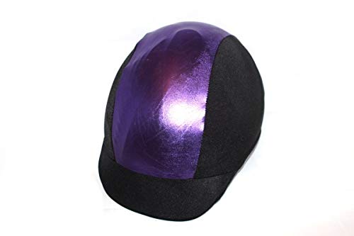 KLES´S Funda para Casco de Equitación Diseño Franja. Equestrian Hat Cover. Color Morado.