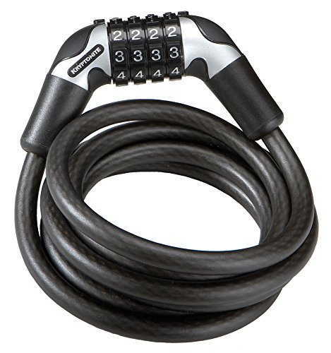 Kryptonite (999928) Antirrobo Combo Cable (10x1800) Candado, Calidad, Spiralkabel KryptoFlex 1018, Schwarz, 3500295, Negro, 10 mm/180 cm