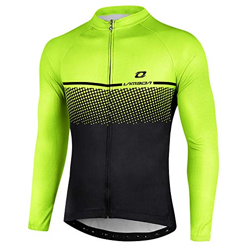 LAMEDA Maillot Ciclismo Hombre Ropa Camiseta Jersey Bicicleta MTB con Mangas Largas para Entretiempo Y Invierno(M)