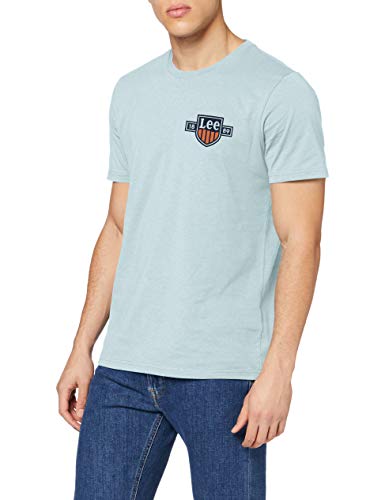 Lee Chest Logo tee Camiseta, Sterling Blue, S para Hombre