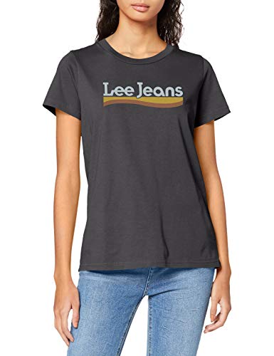 Lee Crew Neck tee Camiseta, Negro (Black 01), M para Mujer