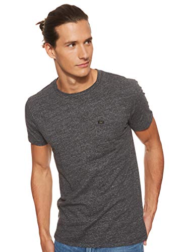 Lee Ultimate Pocket Camiseta, Gris (Dark Grey Mele 06), Small para Hombre