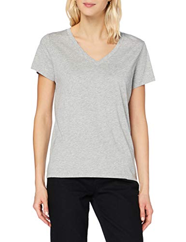 Lee V Neck tee Camiseta, Grey Mele, L para Mujer