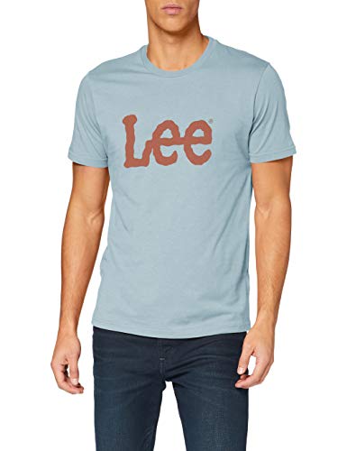Lee WOOBLY Logo tee Camiseta, Faded Blue_01, S para Hombre