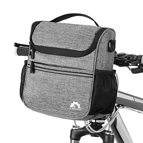 Lepeuxi Bolsa Impermeable para Manillar de Bicicleta, Bolsa térmica aislada, Bolsa Frontal, Bicicleta de Carretera de montaña, Bicicleta, Manillar, Canasta, Bolsa, Bandolera