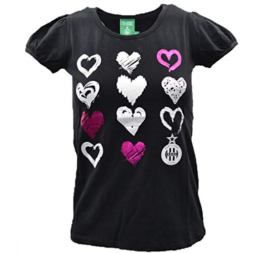 Licence ASSE Camiseta Love as St Etienne niña – Licencia Oficial Saint Etienne – Negro, Niñas, Negro, 6 años