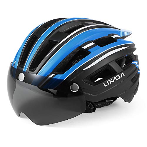 Lixada Casco de Bicicleta de Montaña Casco de Motociclismo con Visera Magnética Desmontable Ligero Protector UV Unisexo