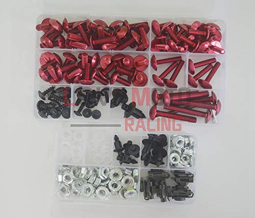 LoveMoto Juegos completos de Tornillos y Tuercas de carenado para CBR 1000 RR 12 13 14 CBR 1000 RR 2012 2013 2014 Clips de fijación y Tornillos de Aluminio Rojo Plata