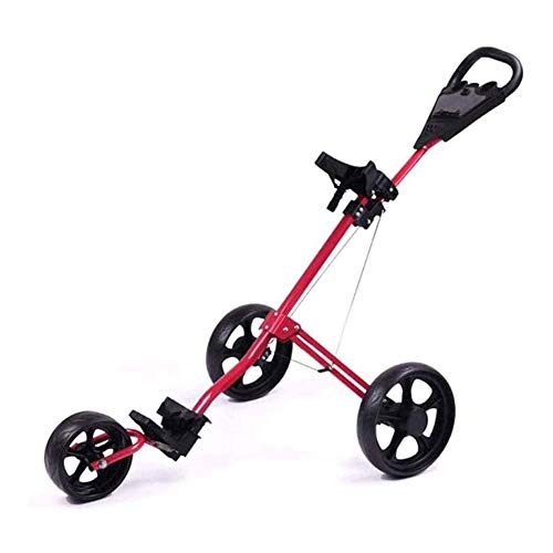 LRX Carro de Golf Junior Carro de Golf Plegable Ligero del Carro de Golf 3 Ruedas Golf Push Cart con 360 giratoria de la Rueda Delantera un Segundo for Apertura y Cierre de la Compra Plegable