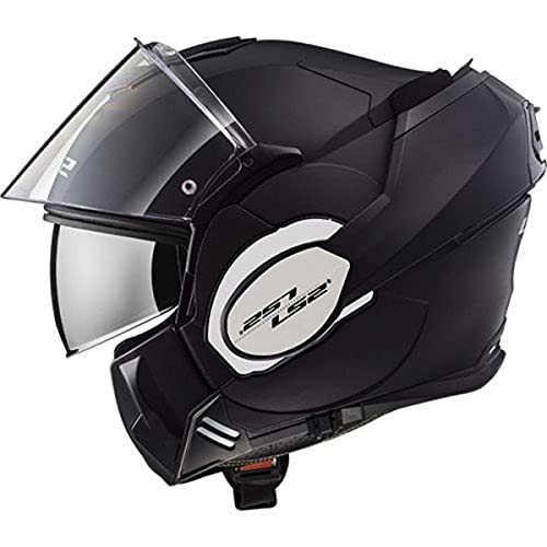 LS2, casco de moto modular VALIANT negro mate, XXL