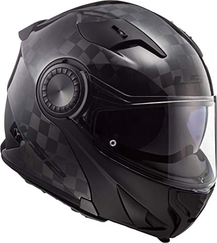 LS2 Casco de moto NC FF313 VORTEX CARBON, Negro, L