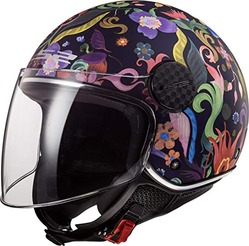 LS2 NC Casco per Moto, Hombre, Negro/Azul/Rosa, M