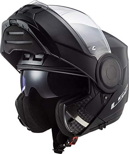 LS2 Scope Casco de Moto, Hombre, Nero Opaco, XL