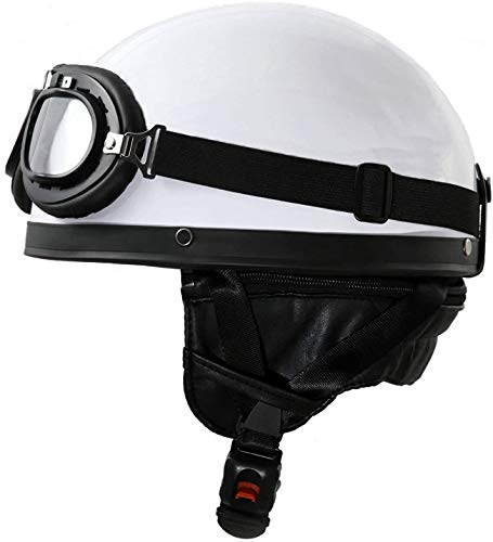 LWAJ Abierto Jet Casco Vintage, Motocicleta Medio Casco Abierto Cara con Visera Moto Scooter Crucero Seguridad - Negro para Adultos Mujer y Hombre Retro Scooter Motocicleta Helmet