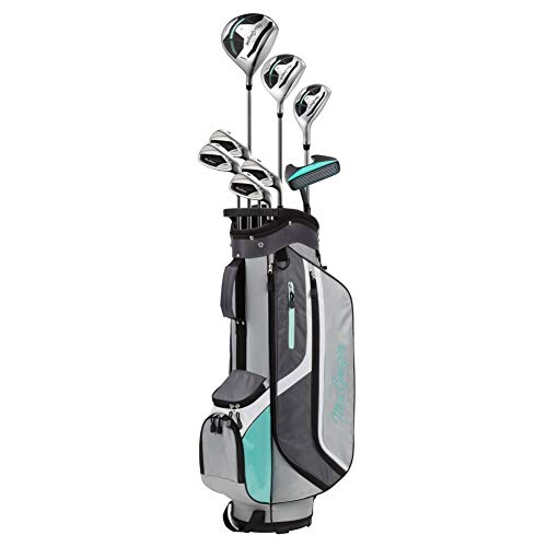 MacGregor Damas CG3000 Irons Grafito Woods Golf Club & Cesta Paquete empaqueta el Sistema, Las señoras de la Mano Izquierda, Guerra Juegos completos de Palos, Women's, Azul Marino/Blanco