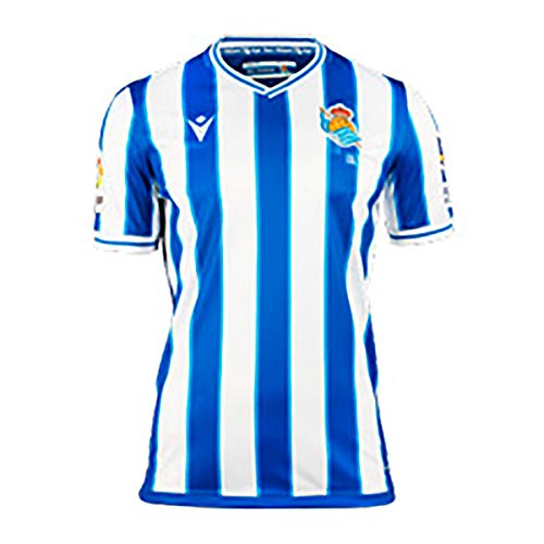 Macron Real Sociedad Primera Equipación Authentic 2020-2021 Niño, Camiseta, Royal-White, Talla M (137-147)