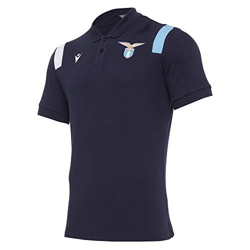 Macron SSL M20 - Polo de algodón Oficial de la SS, Color Azul Marino/Celf/Bia mm Sr Polo de algodón Oficial SS Lazio 2020/21 para Hombre, Hombre, 58116361, Turquesa, S