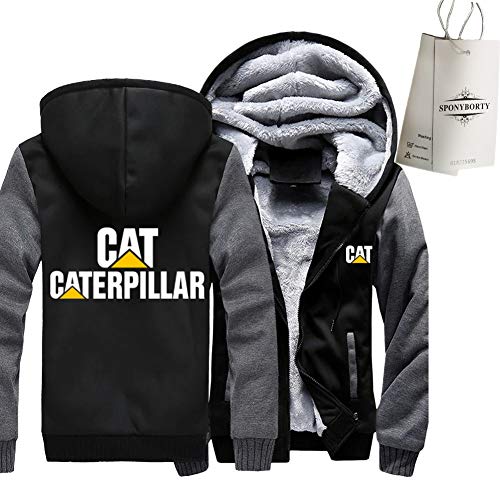 Martin Espesar Más Terciopelo Capucha Cater-Pillar Impresión Cárdigan Calentar Chaqueta Hombre Y Mujer Casual Sweatshirt Suelto/D/L