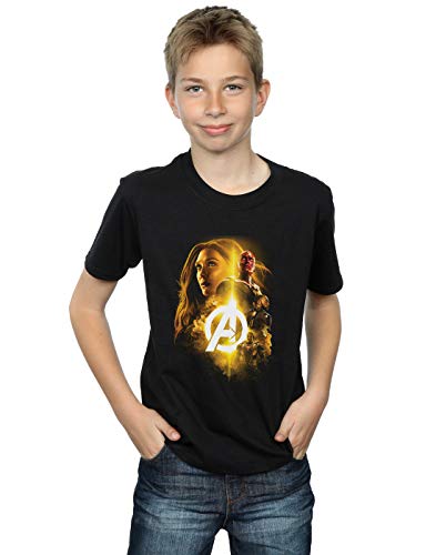 Marvel Niños Avengers Infinity War Vision Witch Team Up Camiseta Negro 12-13 Years