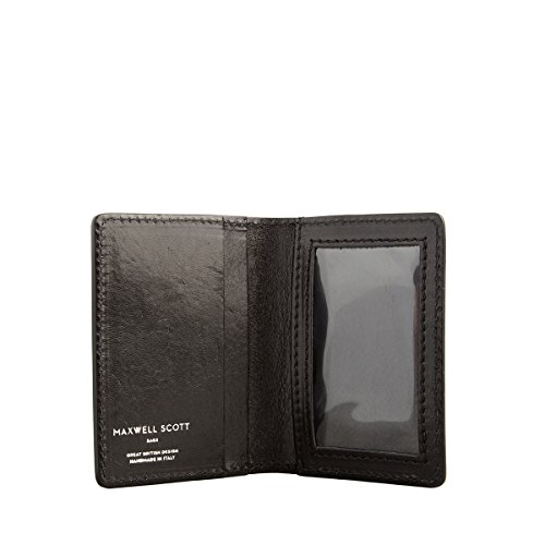 Maxwell Scott® Funda tarjetero negro en piel Italiana ideal para carnet de identidad (Vallata)