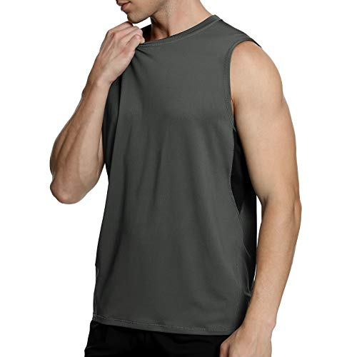 MEETYOO Camiseta Tirantes Hombre, Camisetas Sin Manga Fitness Tank Top Gym T Shirt para Deportes Running