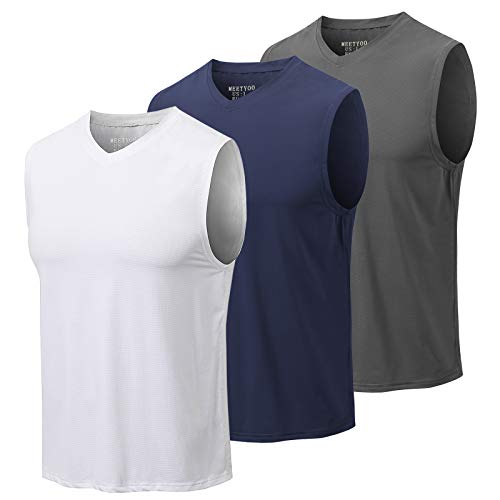 MEETYOO Camisetas Ttirantes Hombre, Camisetas sin Mangas Running Tank Top Gym para Fitness Deportes