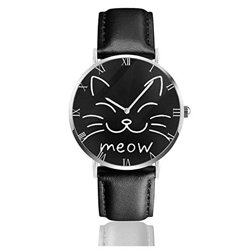 Meow Cat Face Relojes Unisex Reloj de Moda Ultrafino