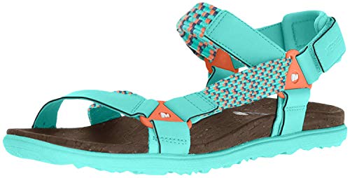 Merrell Around Town Sunvue Woven, Sandalias de Punta Descubierta Mujer, Turquesa (Turquoise), 40.5 EU