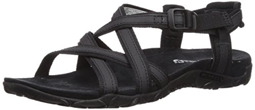 Merrell Terran ARI Lattice, Sandalia con Pulsera Mujer, Negro (Black), 36 EU