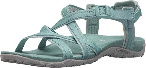 Merrell Terran ARI Lattice, Sandalia con Pulsera Mujer, Verde, 37 EU