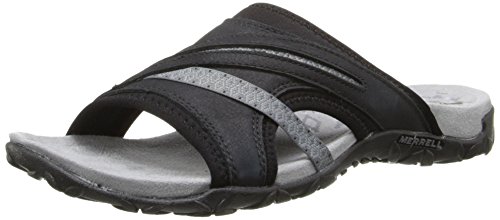 Merrell Terran Slide Ii Sandalias de Punta Descubierta para Mujer, Negro, 38 EU