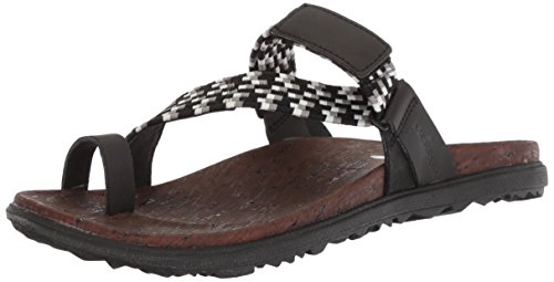 Merrell Women's Around Town Sunvue Thong Woven Sandal, Black, 5 Medium US