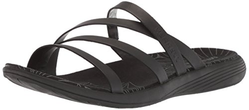 Merrell Women's Duskair Seaway Slide Leather Sandal, Black, 5 Medium US